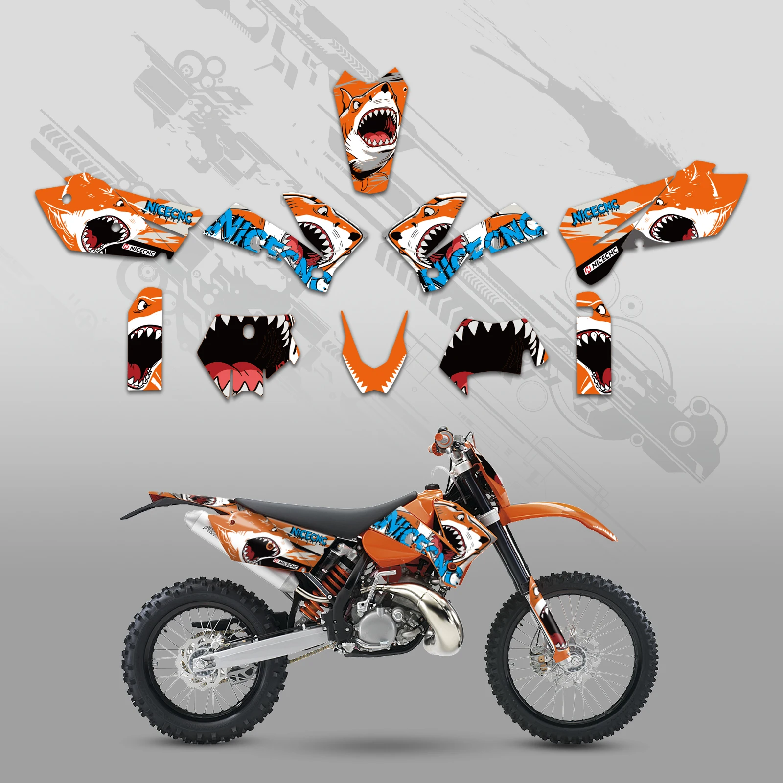 

NICECNC For KTM 2005-2007 EXC 300 EXC 250 EXCF 350 EXC 450F EXC-F 500 Motorcycle Graphic Background Decal Sticker Customize