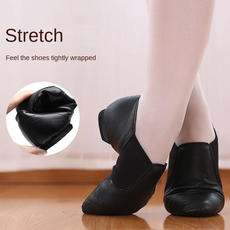 Genuine Leather Elastic Cloth Dance Shoes Soft Jazz Dance Shoes Children's Practice Cheerleading, Adult Latin Ballet Dance Shoes