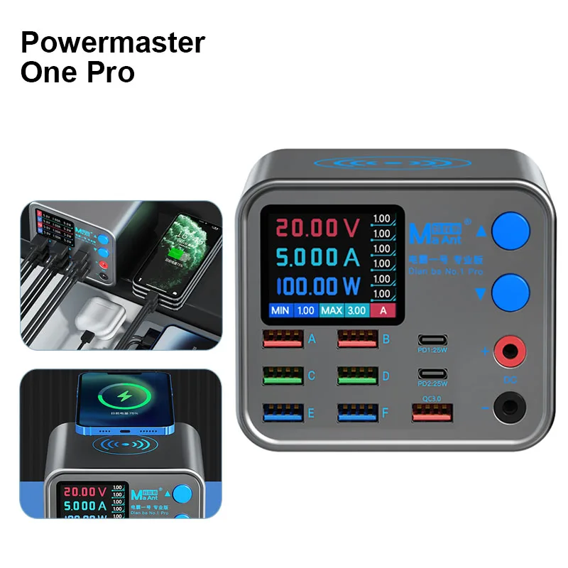Maant Powermaster One Pro Wielofunkcyjna ładowarka 9. Szybkie ładowanie Wysoka dokładność do wykrywania linii danych prądu telefonu komórkowego