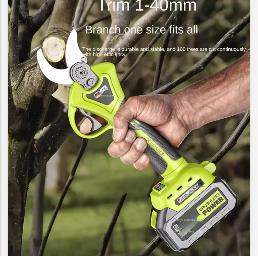 Cordless Electric Pruning Shears with Lithium Battery for Fruit Trees and Iron Sheet Cutting QCL
