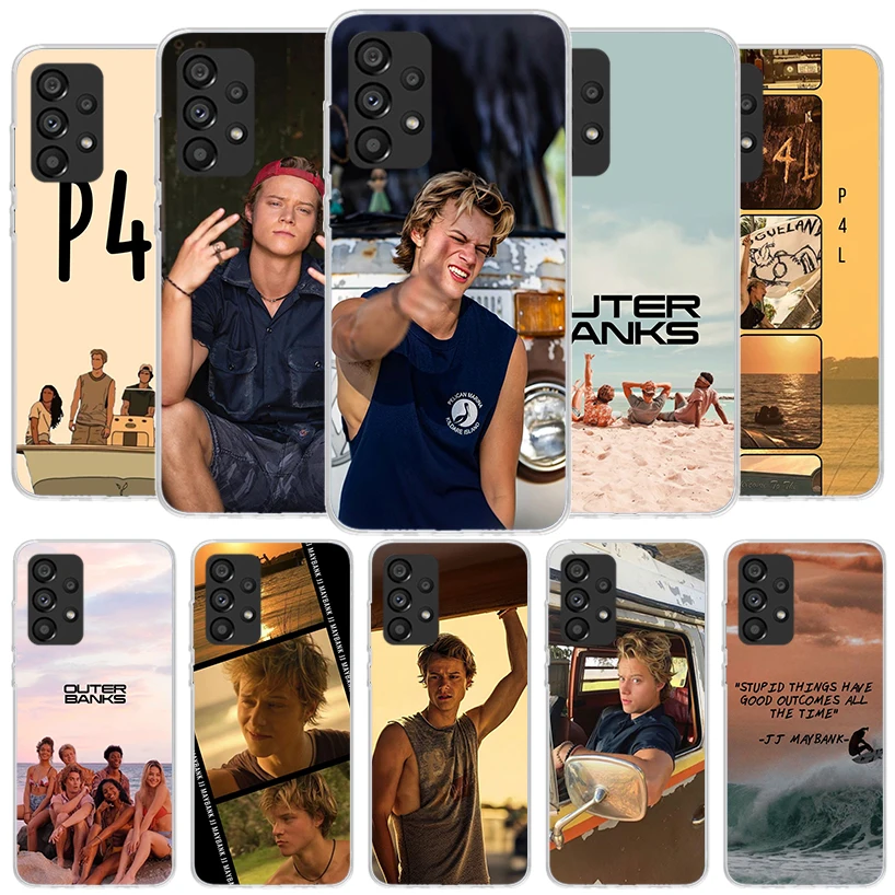 Funda de teléfono Outer Banks JJ M-Maybank para Samsung Galaxy A12 A22 A32 A52 A72 A02S Note 20 Ultra 10 S10 Plus A51 A71 A50