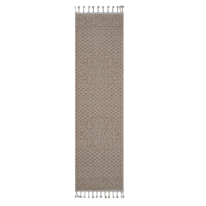 

NAAR Guros Collection 2X8 Beige / Medallion Indoor / Outdoor Runner Rug