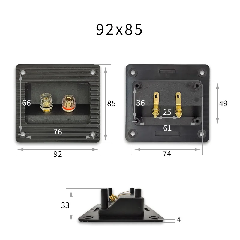 DIY Audio-Zubehör Lautsprecher-Anschlussbox 2/4-Wege Optional Verstärkte ABS-Kunststoff Anschlussdose Verbindungsclip 2 Stück/Set – Detail 15