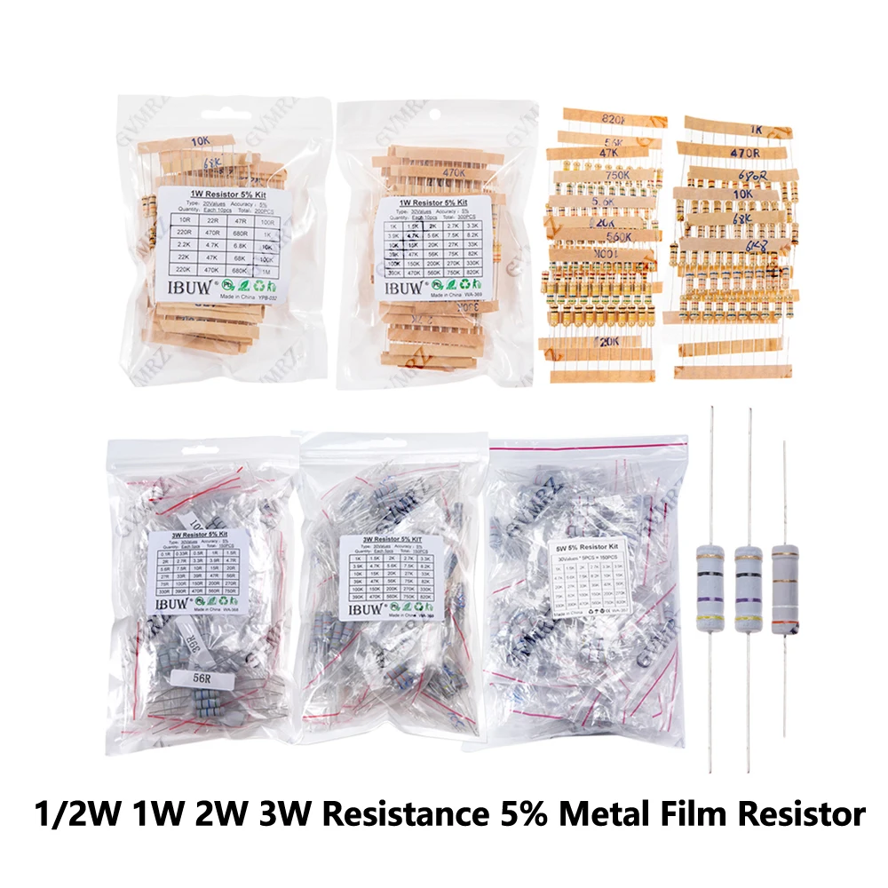 1/2W 1W 2W 3W Resis…