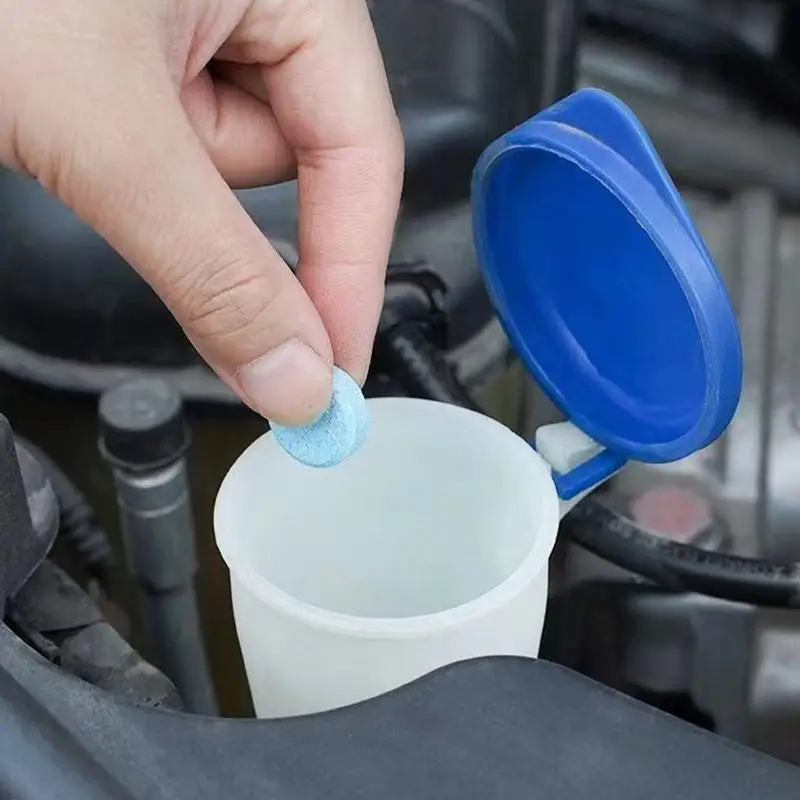 Washer Fluid Tablets Solid Effervescent Tablets Multipurpose Windshield Washer Tablets Cleaning Tablets for Car Wind