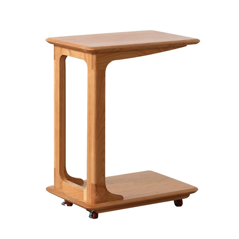 

Cherry wood edge table, mobile coffee table by the sofa in the living room, bedside storage table in the bedroom
