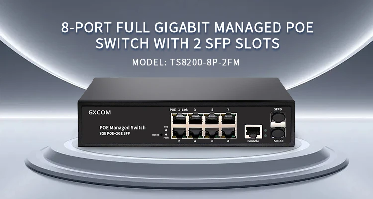 L2 Managed 8 Port 10/100/1000Mbps Managed PoE Switch with 2SFP