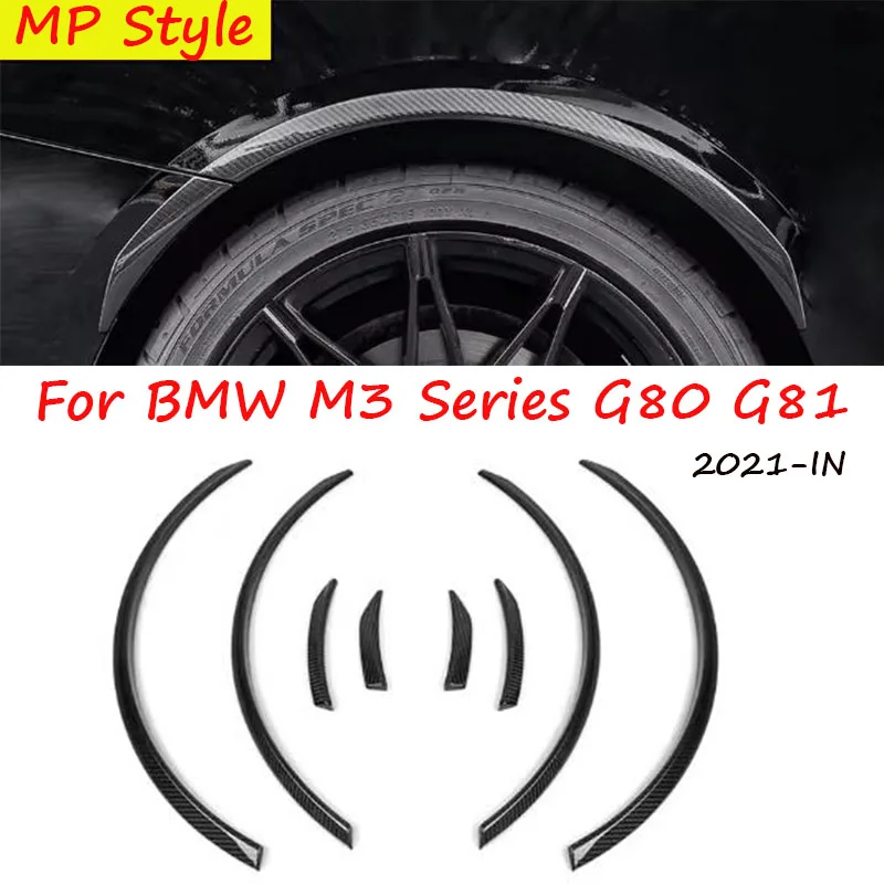 

Real Dry Carbon Fiber Wheel Eyebrow for BMW M3 Series G80 G81 MP Style 2021-IN 8Pcs/Set