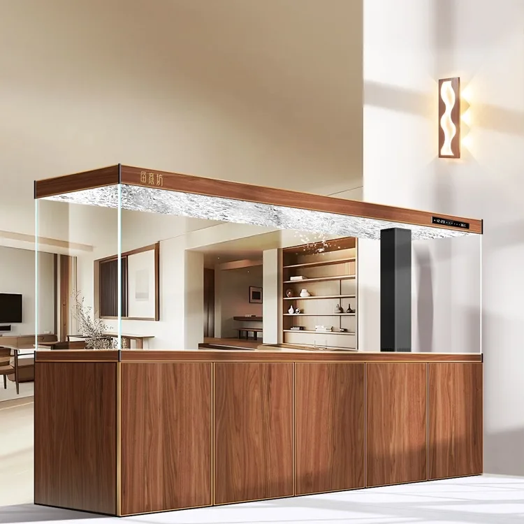 

Шкаф для аквариума, большое ультрабелое стекло длиной 2 м, аквариум для гостиной с нижним фильтром, встроенный шкаф, новинка 2023 года