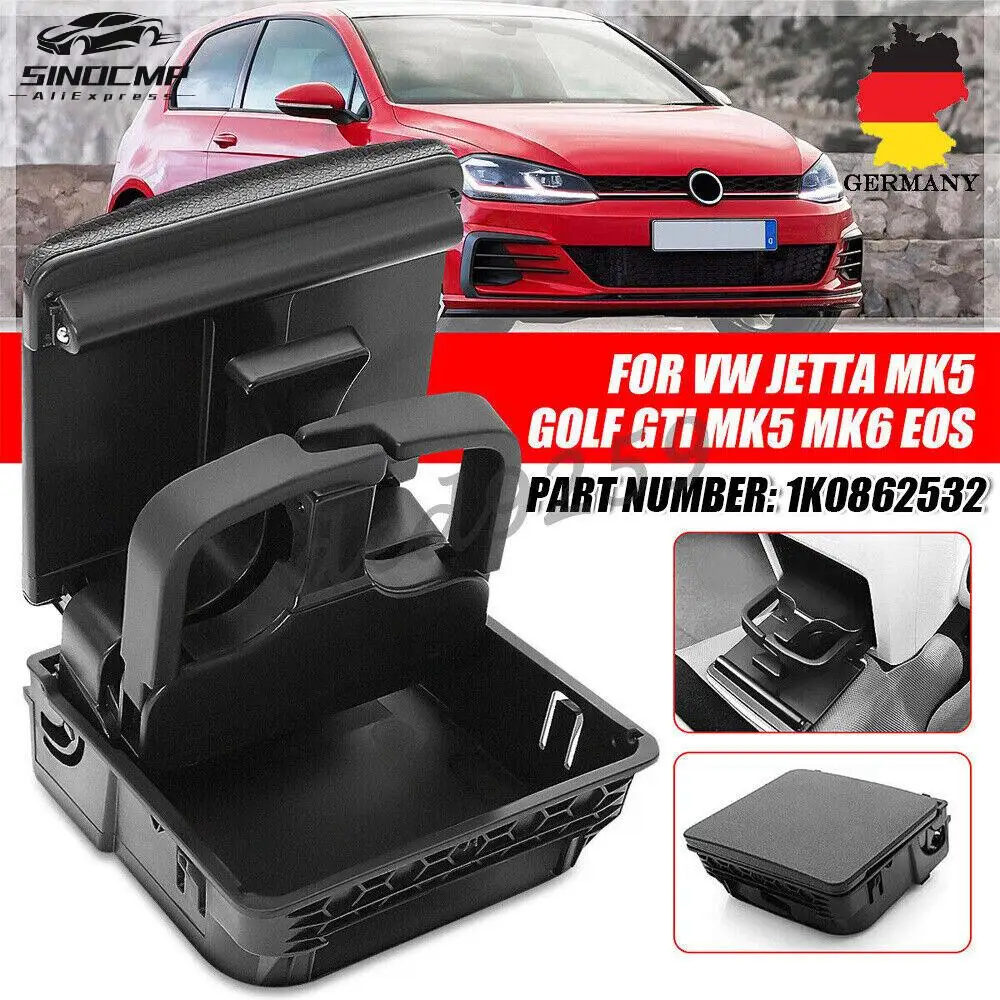 

1K0862532 Car Rear Central Armrest Water Cup Holder 1K0862532F9B9 For VW Jetta MK5 Golf 5 MK6 Car Cup Holder Accessories