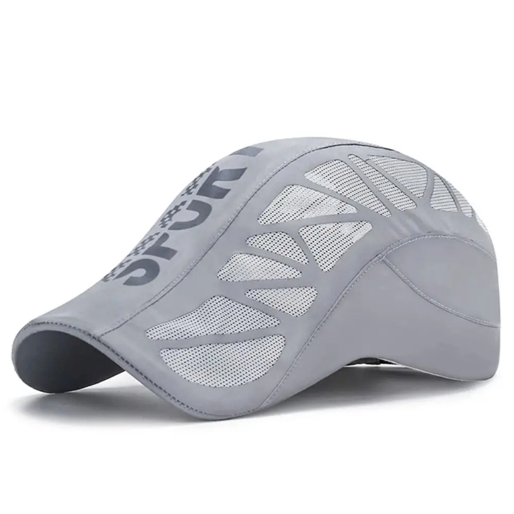 AliExpress Breathable Men Quick Dry Hat Letter Print Newsboy Flat Ivy Summer Baseball Caps Golf Driving Cycling Sports Net Mesh Sunhat