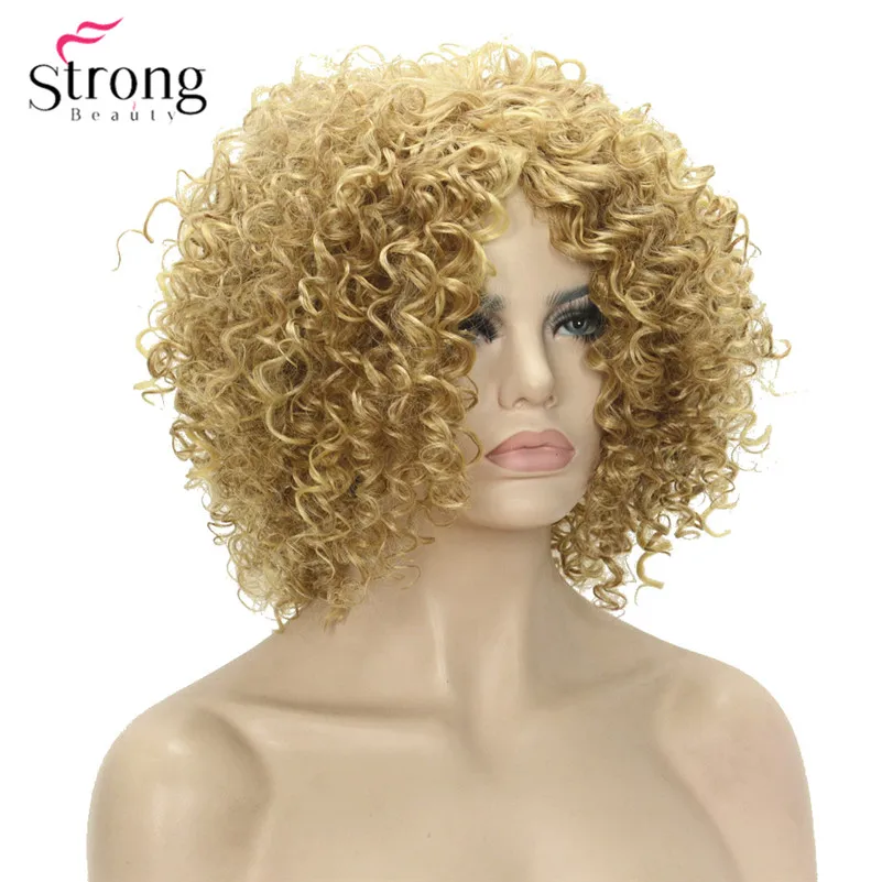 StrongBeauty Synthetic Afro Kinky Curly Wig Golden Heat Resistant Hair Wigs for Women COLOUR CHOICES