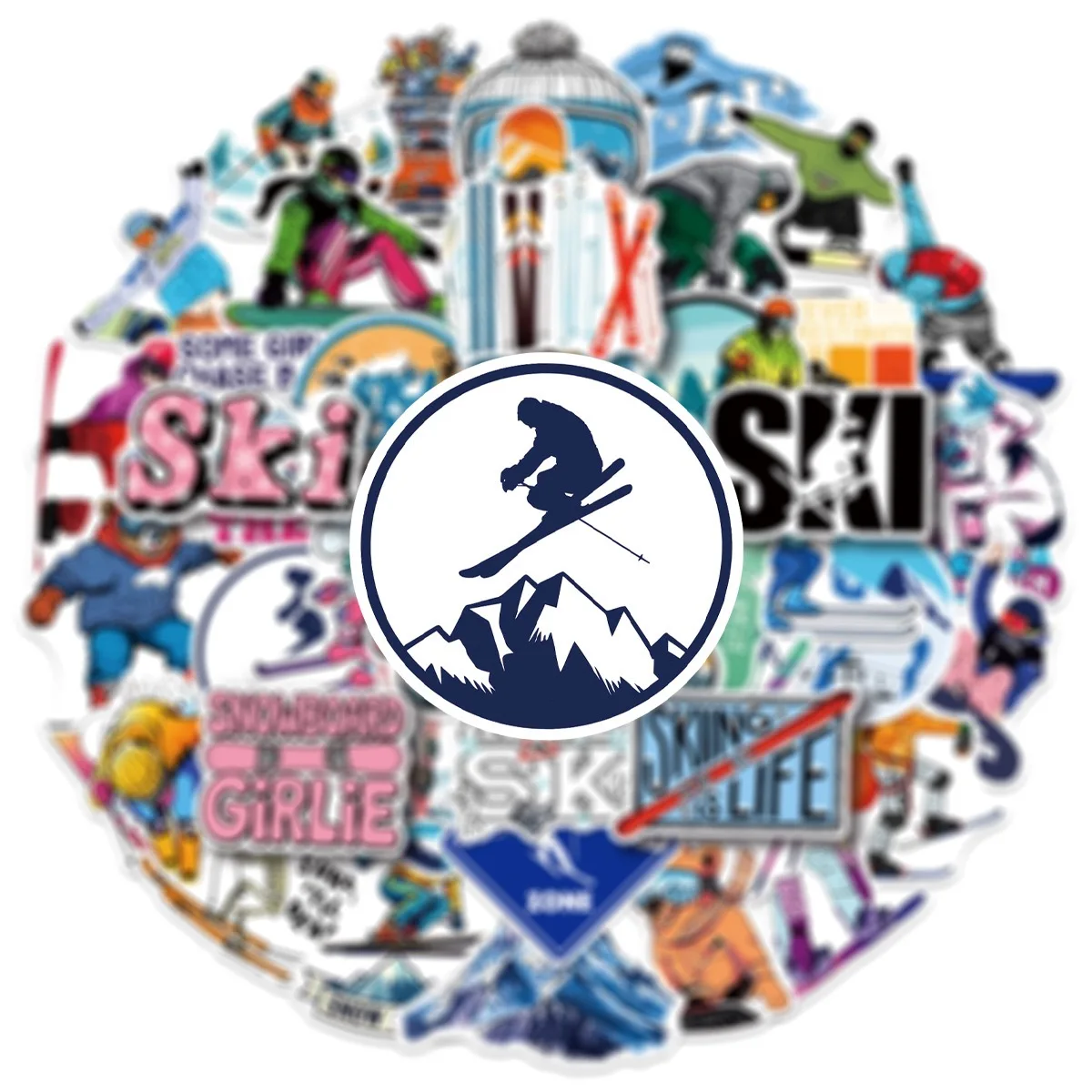 10/50Pcs Cool Winter Ski Snowboard Adventure Sports Stickers Toys Decoration Decal for Laptop Phone Scrapbook Luggage Bottles