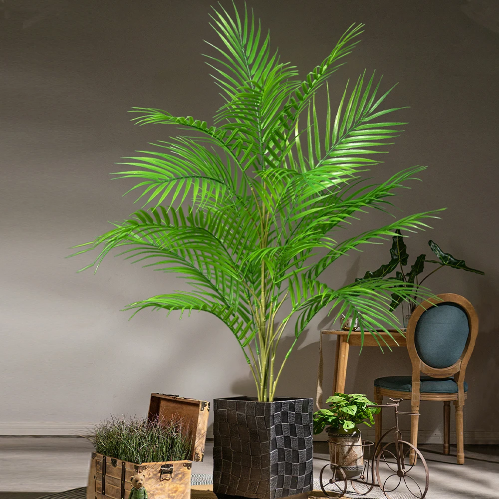 50-88cm Tropical Artificial Plants Large Fake Palm Tree Plastic Green Plant Leaves Tree Branch for Garden Home Office Decor