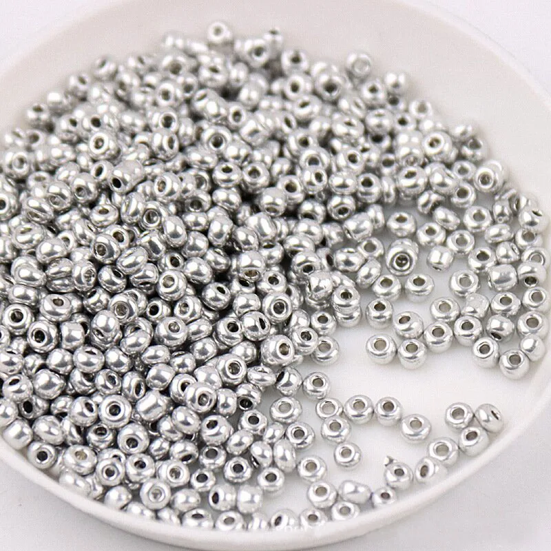 1500pcs 1.5mm Generic Metallic Color Glass Beads  Uniform Loose Spacer Seed Beads for Jewelry Making DIY Sewing