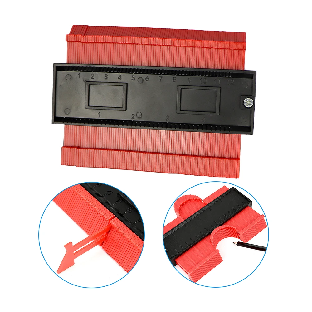 Imagem -04 - Medidor de Contorno Polegada Perfil Cópia Calibre Contorno Duplicador Padrão Madeira Marcação Ferramentas Tiling Telha Laminado Ferramentas Gerais