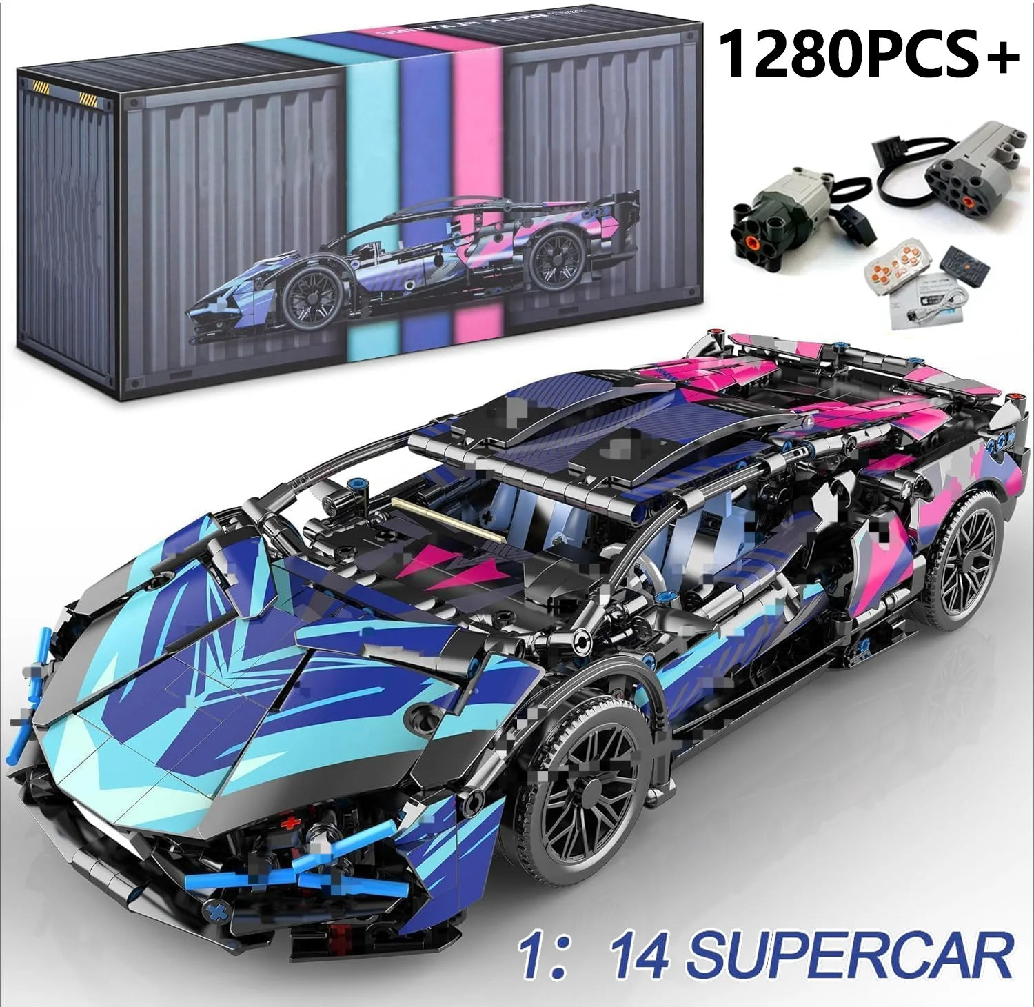 Technical 1314Pcs Racing Car Model Electric Power Building Block Remote Control Speed Vehicle Model Set Brick Toy Kid Adult Gift