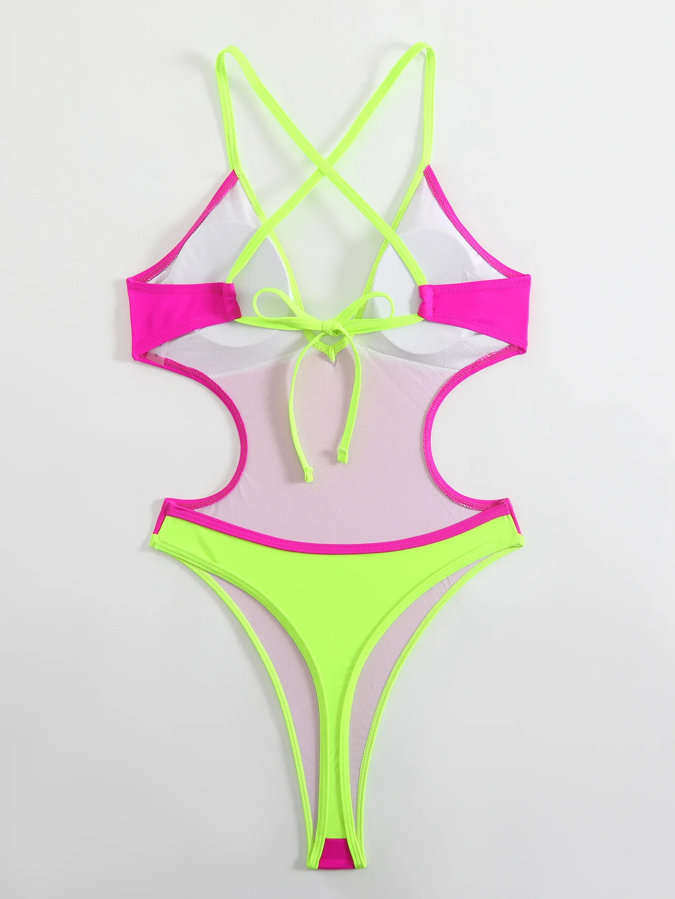 Sexy rückenfreie Patchwork-Bikinis, einteiliger Badeanzug, Bikini, Tanga-Badeanzug, Bademode, Biquini, conjunto de Bikini, Tankini, Strandmode