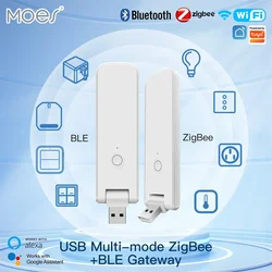 MOES Tuya Smart USB Multi-mode Gateway Bluetooth+ZigBee Wireless Hub Control Smart Home Control Compatible with Alexa GoogleHome