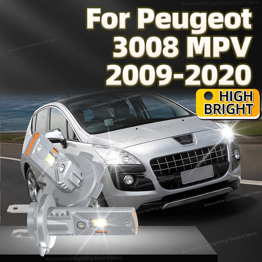 2Pc 180W High Power LED Bulb Turbo Headlight 6000K CSP Powerful Car Lamp For Peugeot 3008 MPV 2009-2020 2010 2011 2012 2013 2014