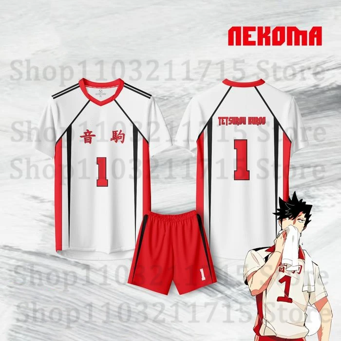 

Haikyuu Nekoma High School Jersey Set 3D Tetsurou Kuroo Print Kids Anime T-shirt Shorts Set Men Women Sports Volleyball Uniforme