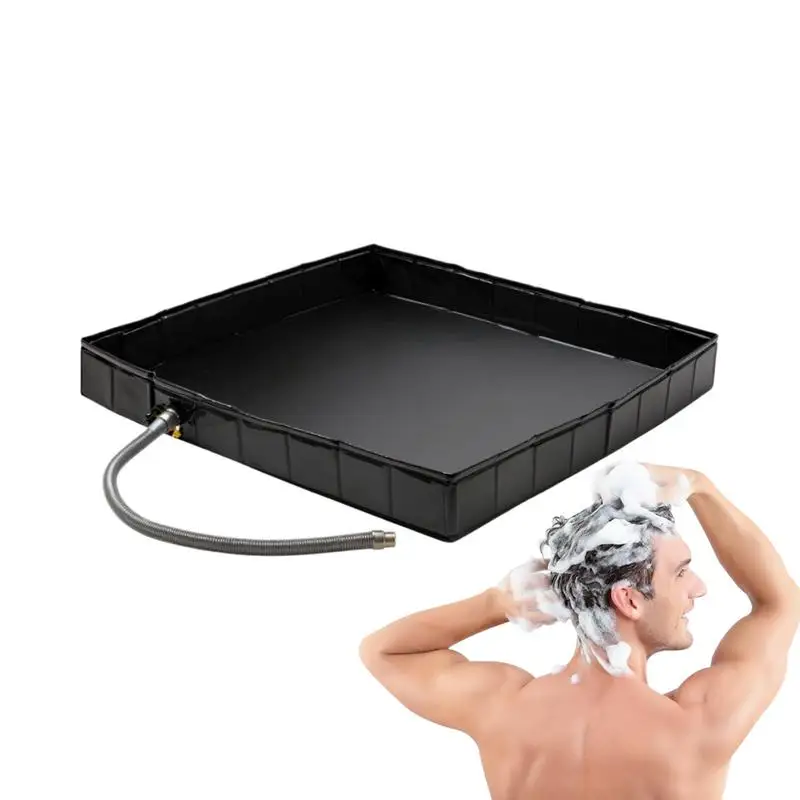 

Outdoor Shower Base Foldable Shower Base Bottom Drainage Hole Design Portable Basin Flooring Camping Gear For Sauna Pet Bath