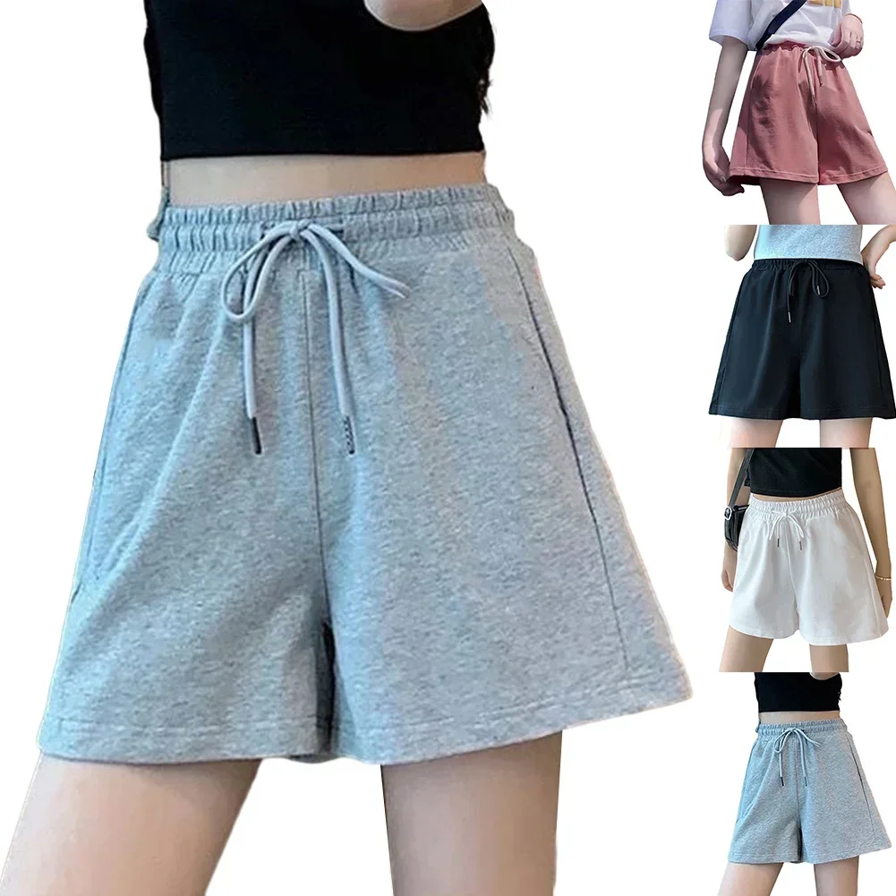 Women Sports Shorts Loose Slimming S-3XL Shorts Solid Color Sports Shorts Trendy Summer Wide-leg Pants Women's