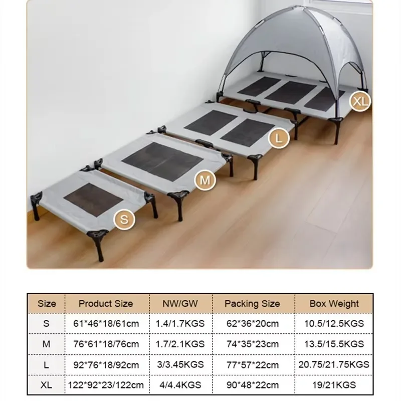 custom moisture-proof raised canopy bed outdoor tent pet bed for dog dogs with roof