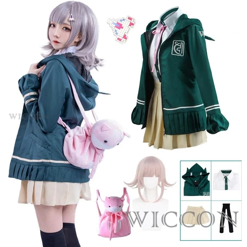 

Nanami Chiaki Cosplay Anime Danganronpa Cosplay Costume High School Students Uniform Long-sleeved Jacket Short Skirt Loli Skirt