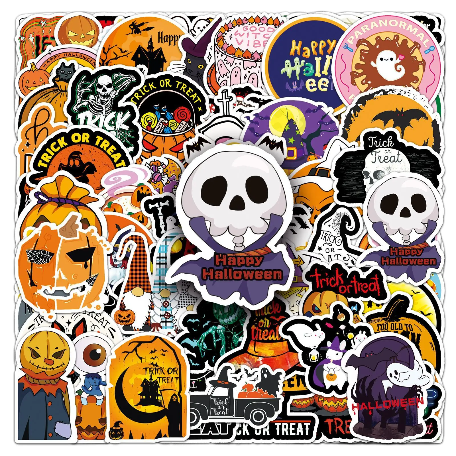 

10/50/100PCS Halloween Instagram Style Small Fresh Holiday Decorative Water Cup Guitar Cell Waterproof Stickers Kids Toy
