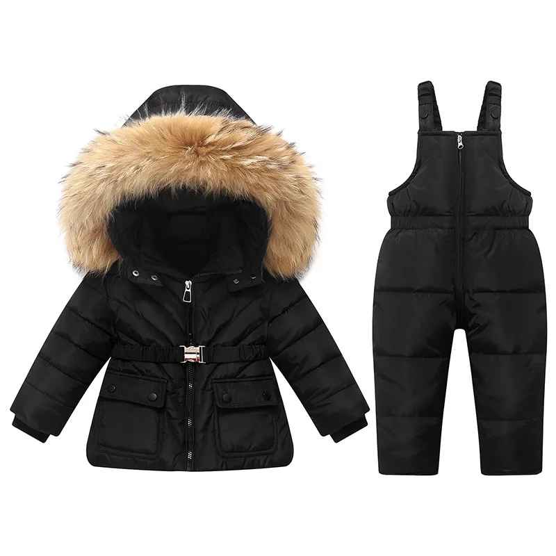 OLEKID 2025 Winter Children Girl Down Jacket Toddler Girl Jumpsuit 2pcs Clothes Set 1-5 Years Kids Baby Girls Outerwear Snowwear