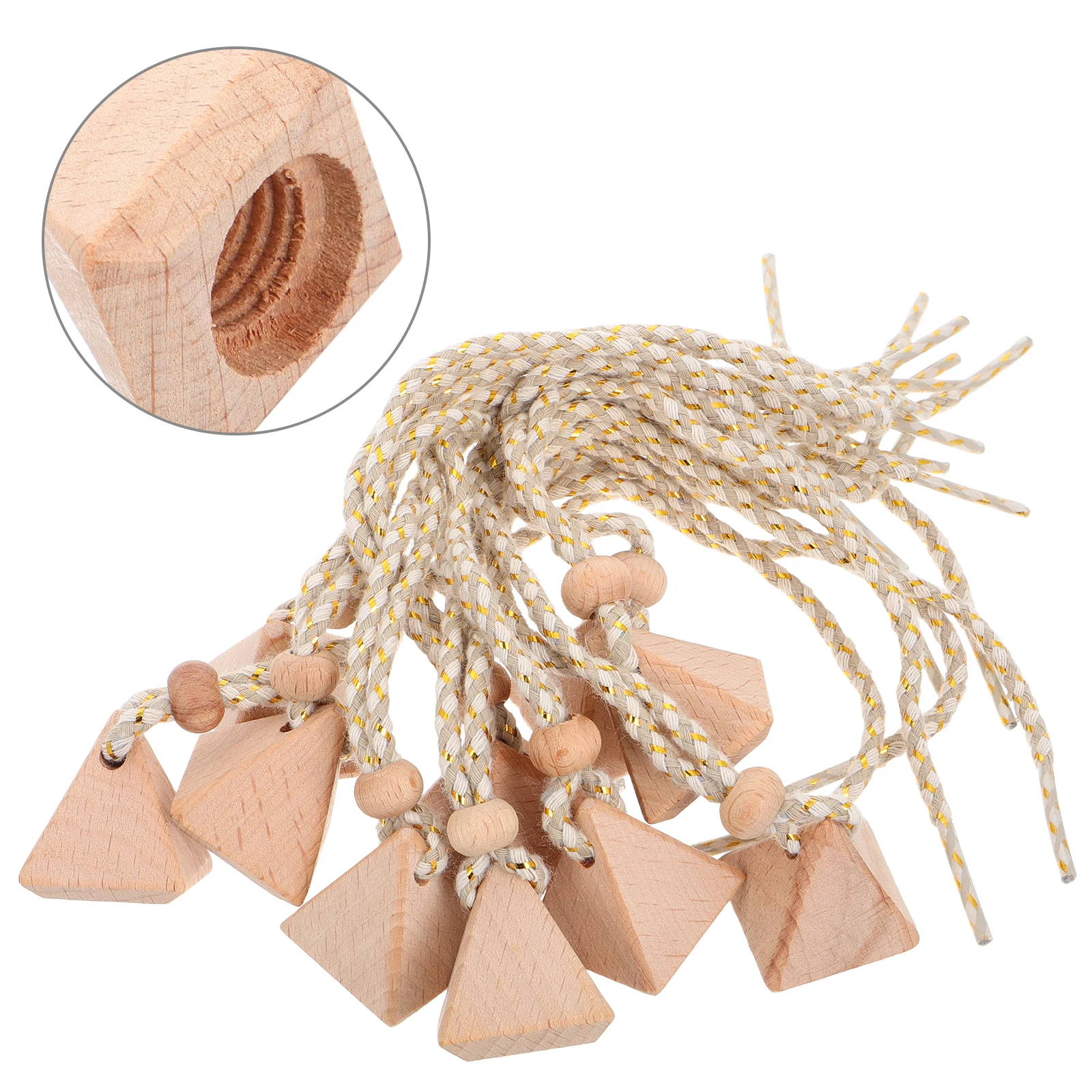 

10pcs Beech Wood Perfume Bottle Stopper Triangular Cap Car Diffuser Freshener Aromatherapy Replacement Wooden Scent Lid