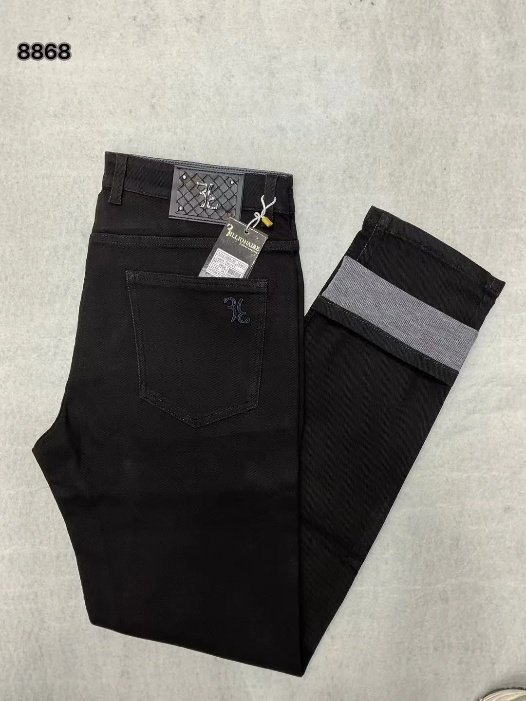 

OECHSLI Jeans Thick Cotton Men 2025 Autumn Winter new Embroidery business warm Middle waist straight Big size 30-42 Pants