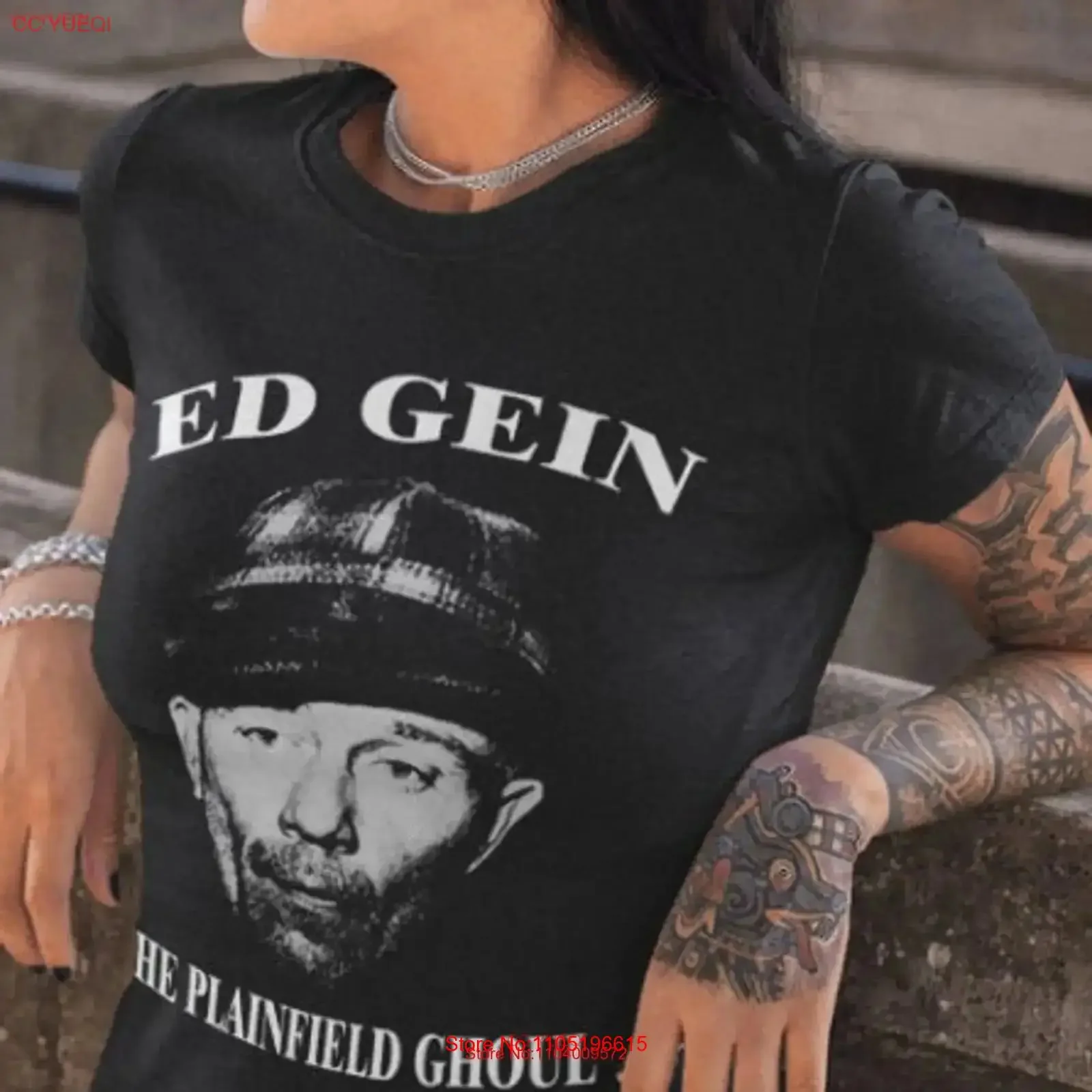 تي شيرت Ed Gein Plainfield Ghoul 1060 عتيق مغسول للارتداء اليومي جرافيك أنيق قليلاً أوم قابل للتنفس ممتد