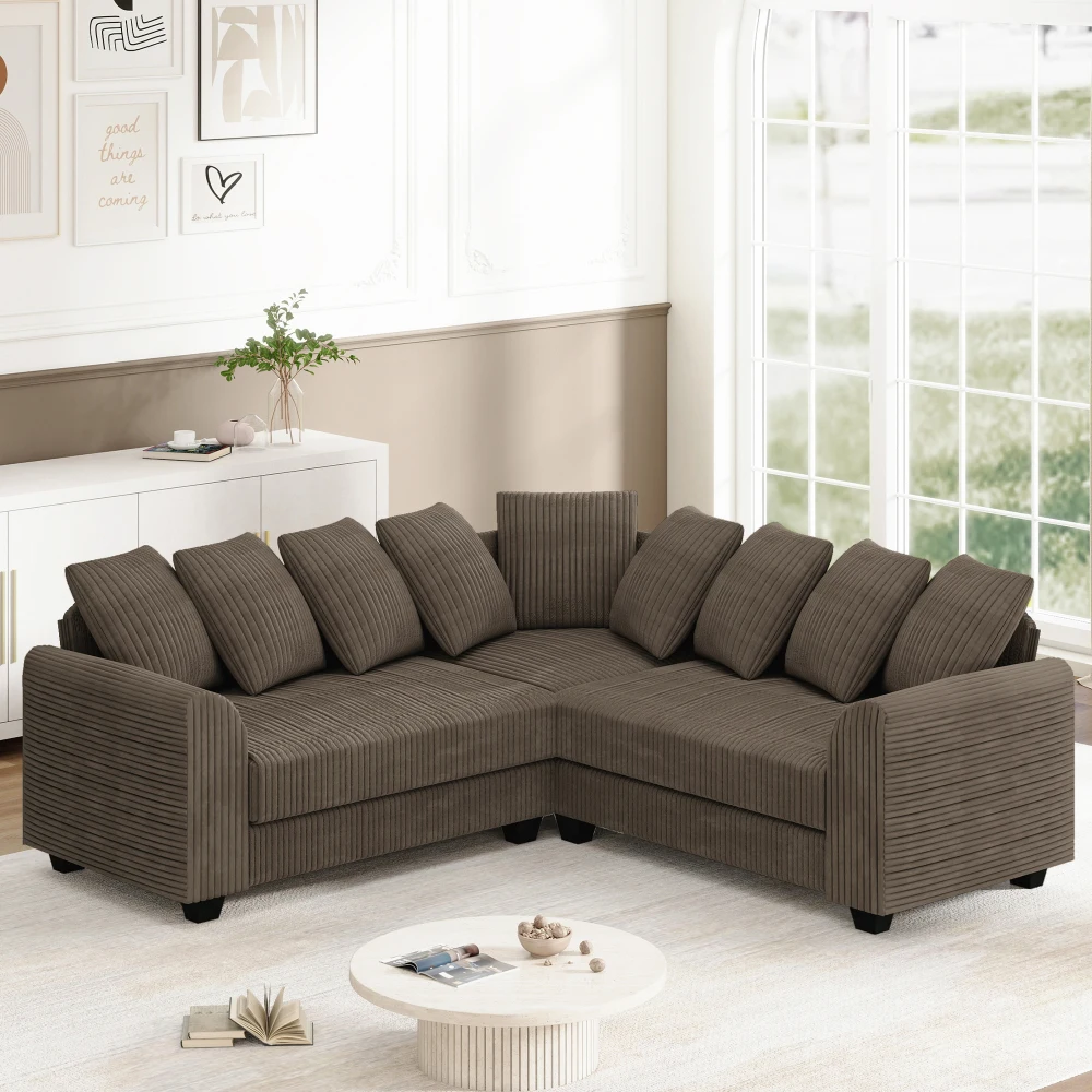 Canapé modulaire d'angle PINGGO avec coussin de direction, canapé polyvalent pour salon, différents scénarios, mobilier confortable