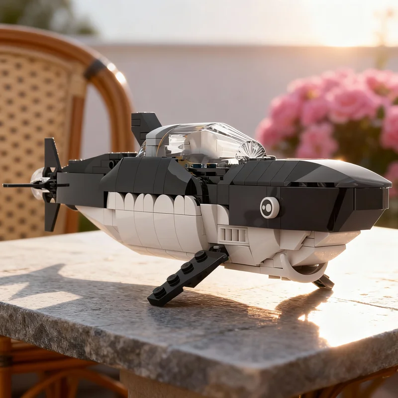 291 Piezas MOC, Bloques de Construcción de Modelo de Submarino Tiburón, Tintín, Red Rackham, S Icons, Regalos de Navidad, Arquitectura, Juguete Creativo, Idea de Ladrillos