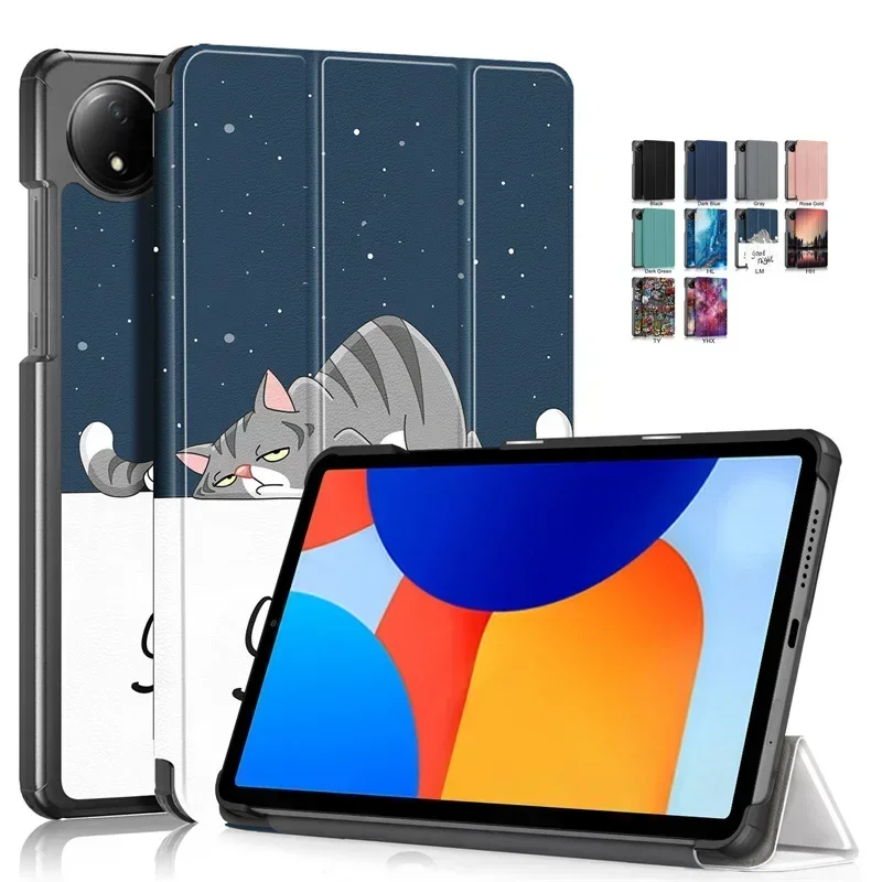 For Coque Redmi Pad SE 4G Case 8.7 inch Cute Paint Magnetic Smart Leather Cover For Funda Xiaomi Redmi Pad 8.7 4G 2024 Case Kids