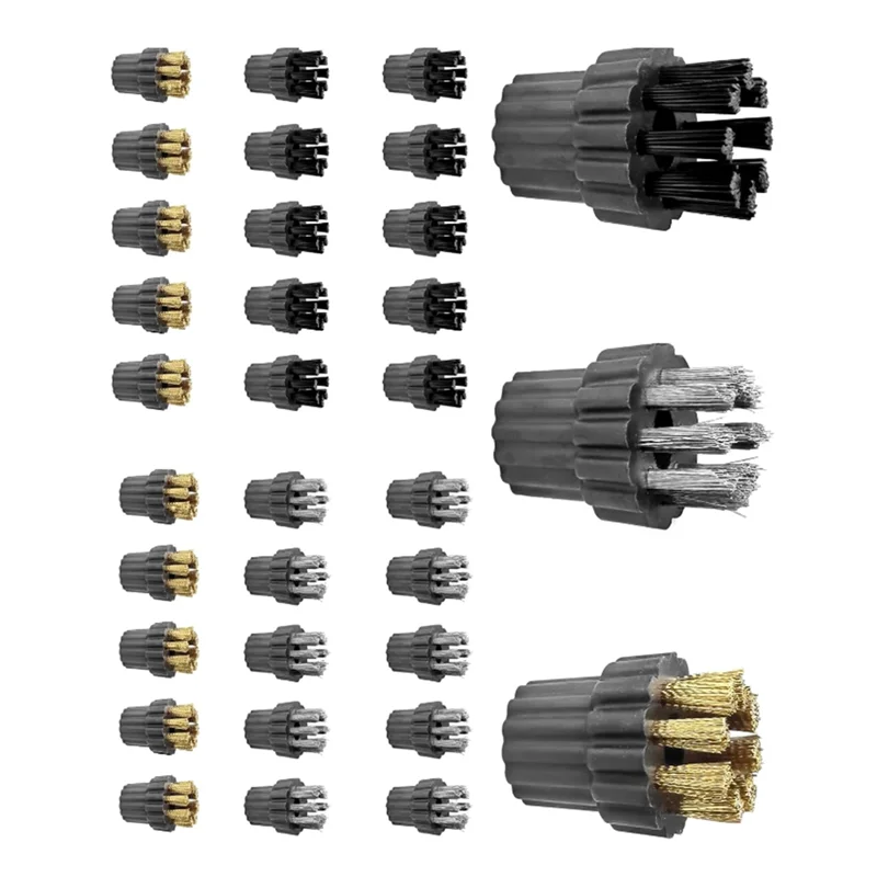 

A39T-M8 насадки для щеток для пароочистителя, 30 шт., запасные части для пароварки, швабра, маленькие щетки, насадки, аксессуары для чистки