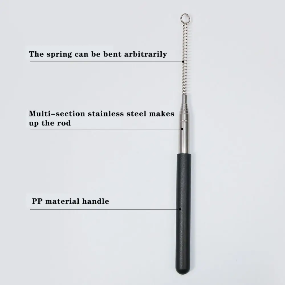 Retractable Cat Wand Pole Interactive with Hanging Loop Cat Holder Stainless Steel Adjustable Length Interactive Cat Pole