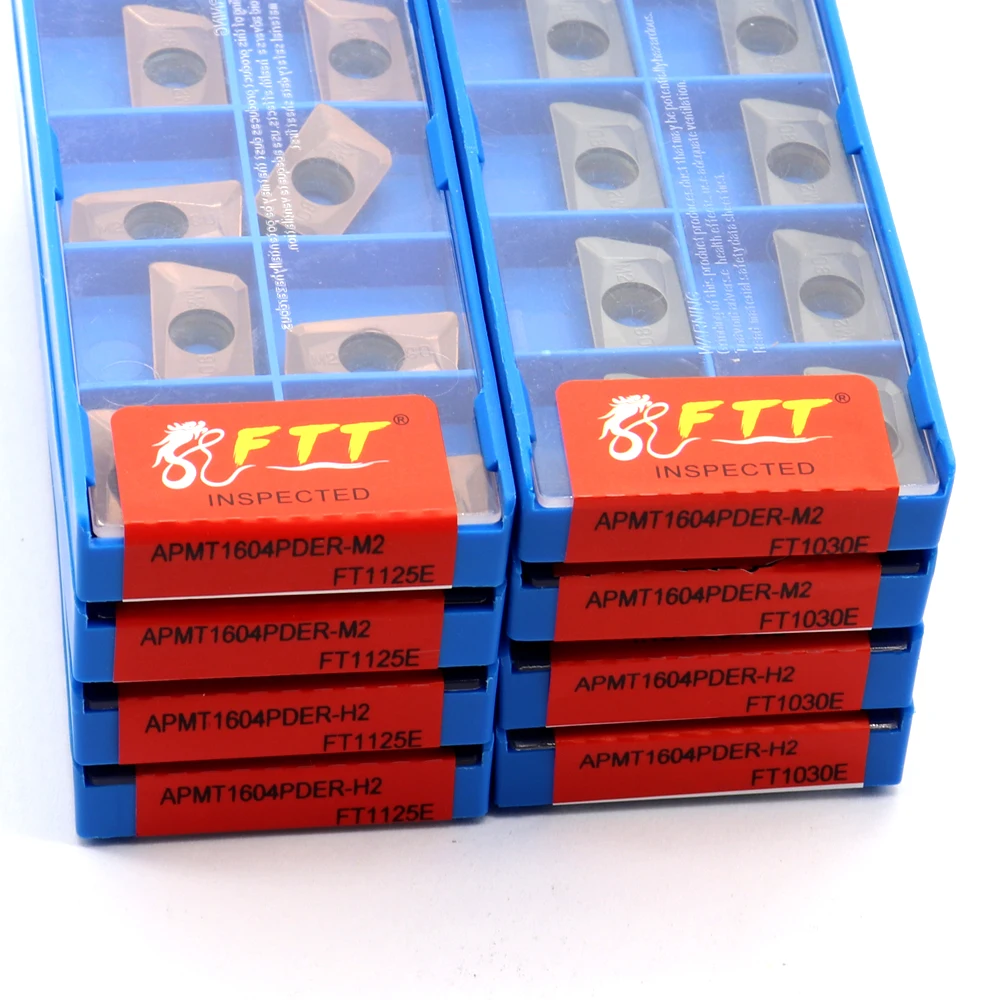 Imagem -03 - Carbide Insere Fresadora Usinagem Ferramenta de Torneamento Ferramentas Torno Cnc Fresadora Final Apmt1604pder m2 h2 Ft1125e Ft1030e