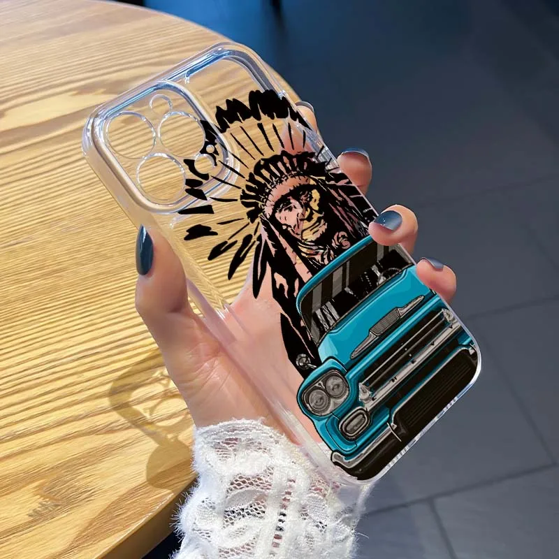Luxury Automotive Art Design For Apple iPhone 17 16e 16 15 14 13 12 11 Pro Max Plus Mini TPU Soft Transparent Phone Case