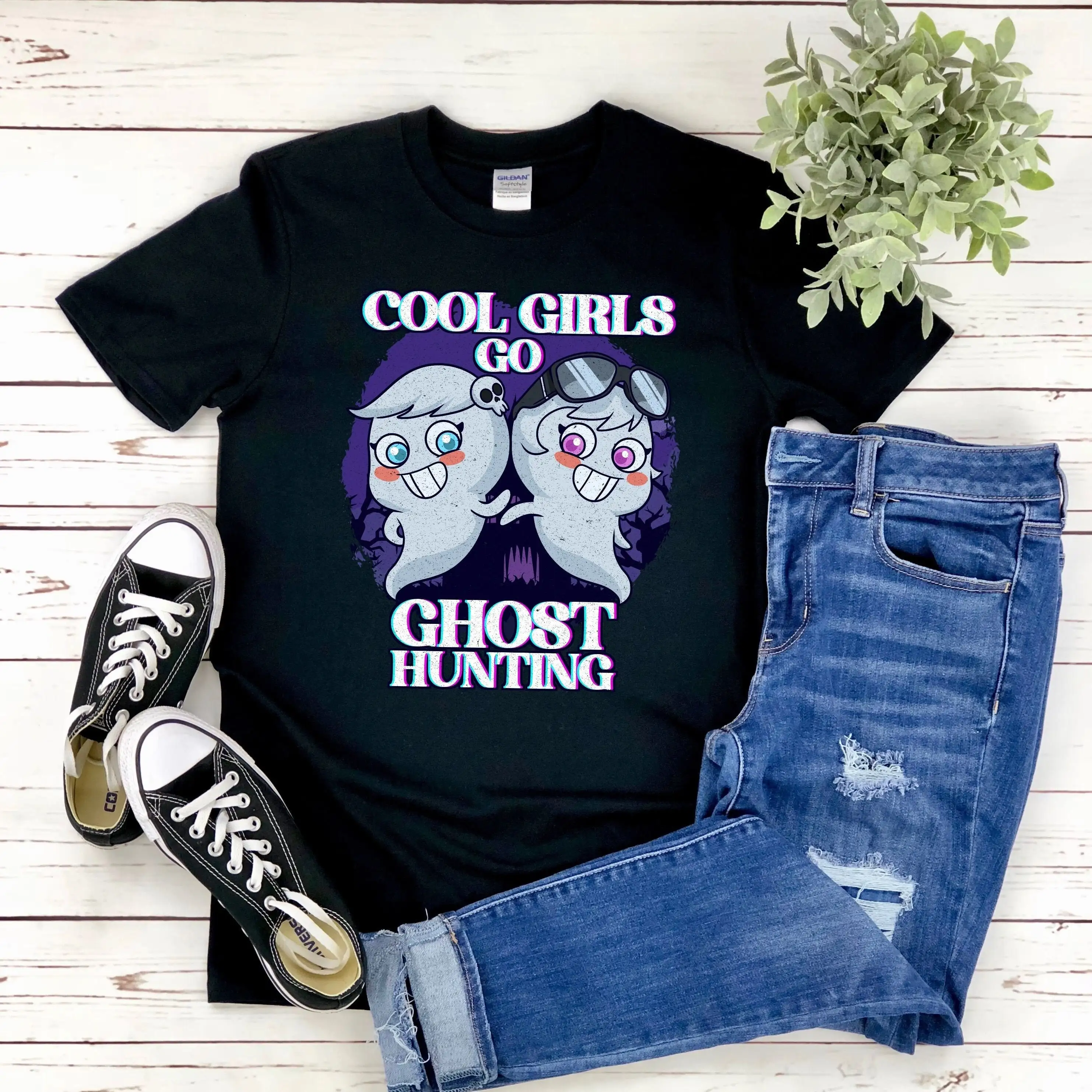 Cool Girls Ghost Hunting Paranormal Investigator Cute Creepy Goth Hunters Scary Ghosts Adventures T Shirt Sweater