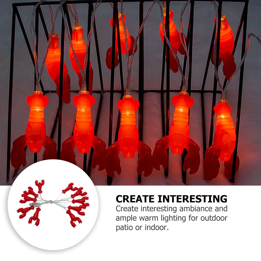 1 قطعة عيد الميلاد LED جراد البحر مصباح سلسلة الأحمر الزخرفية معلقة ضوء مهرجان سلسلة مصباح داخلي في الهواء الطلق ضوء الزخرفية الدافئة #2