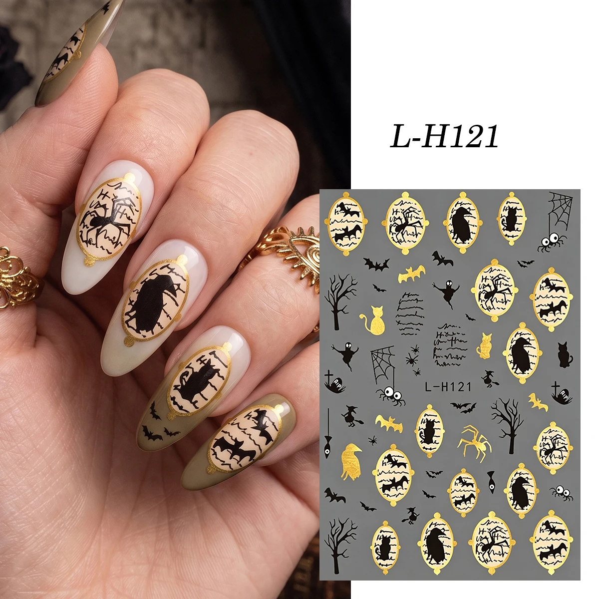 6 Gothic Halloween Nail Sticke - огляд і ціна Nail Art Zelda