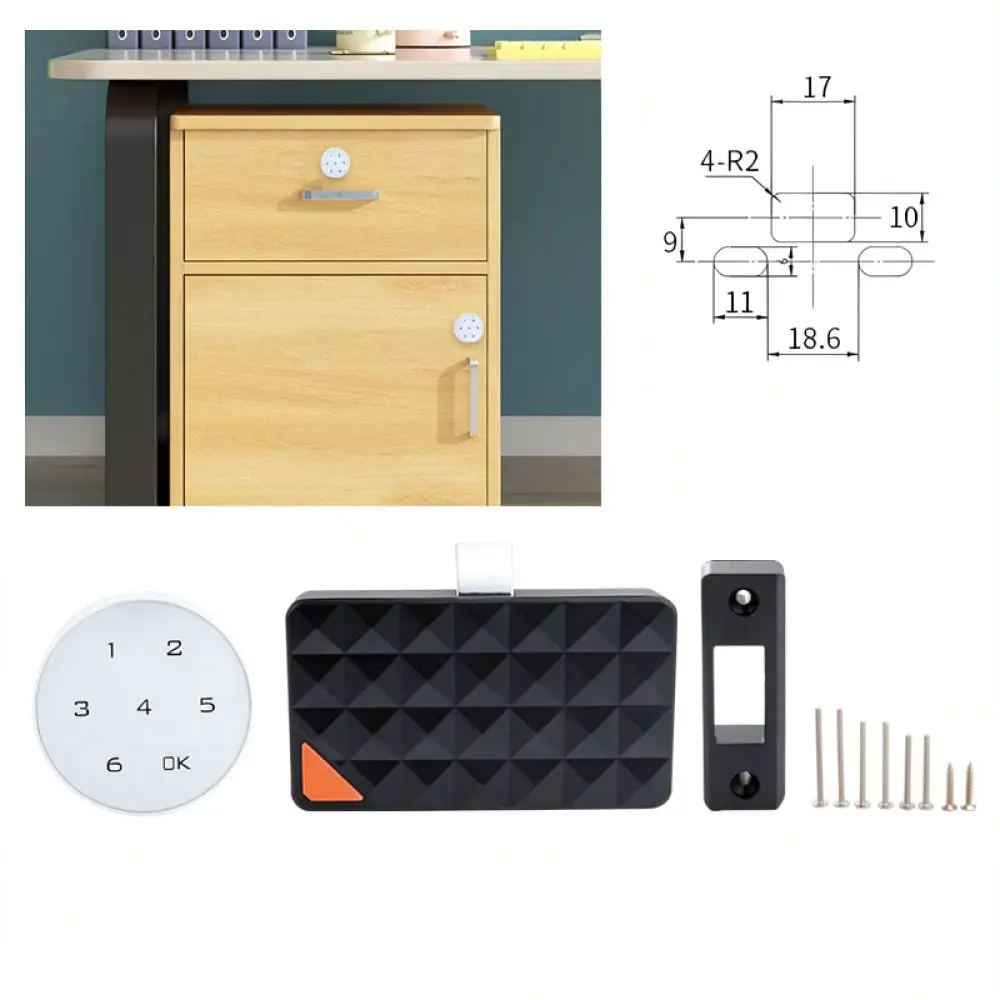 Smart Touch Screen Password Cabinet Lock Electronic Latch For Drawer Filing Cabinet Locker Home Office Security Device