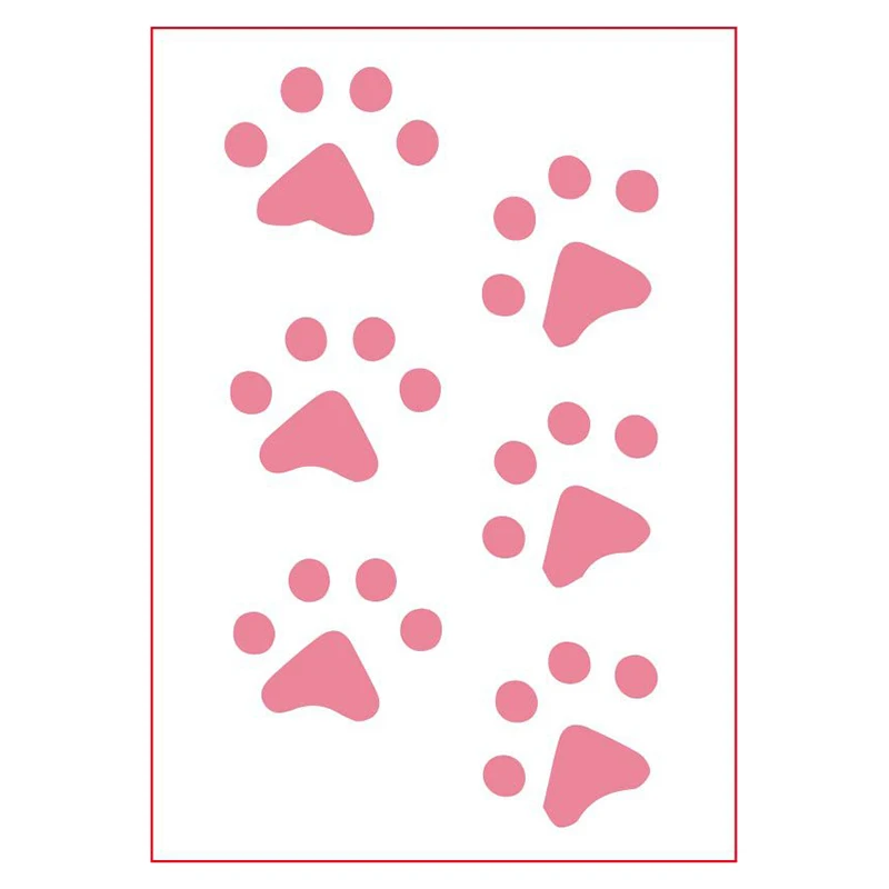 آثار أقدام الحيوان لطيف القط باو مقاوم للماء الوشم المؤقت الرجال والنساء باو يطبع المؤقتة الوشم ملصق كم الوشم #5