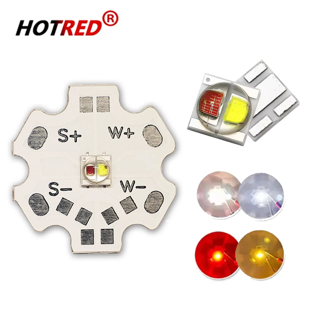 10pcs 3535 Double Color LED Diodes Chip 2x1W 2W White Yellow Red Infrared Green Blue UV Warm White For DIY Bicyle Car FlashLight