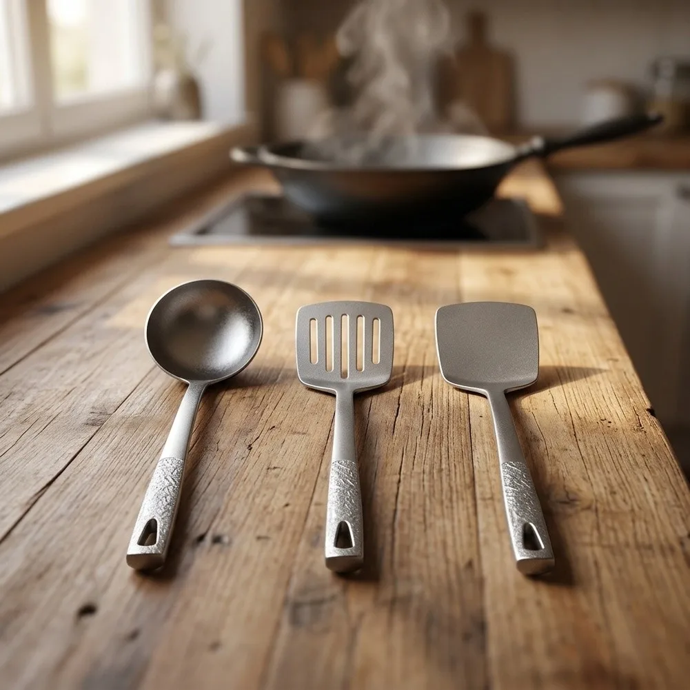 For Ultralight Pure Titanium Kitchen Utensils 3Pcs Non For Turner Spatula Resistant Tool For Home Indoor Kitchen Outdoor Camping