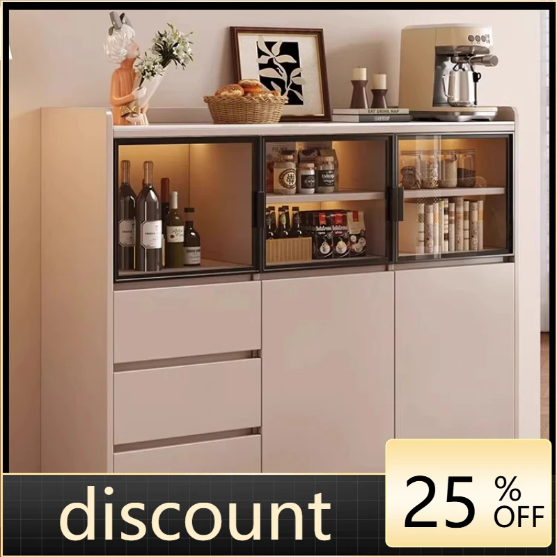 LMM solid wood meal wall storage kitchen cabinet rock slab tea cabinet