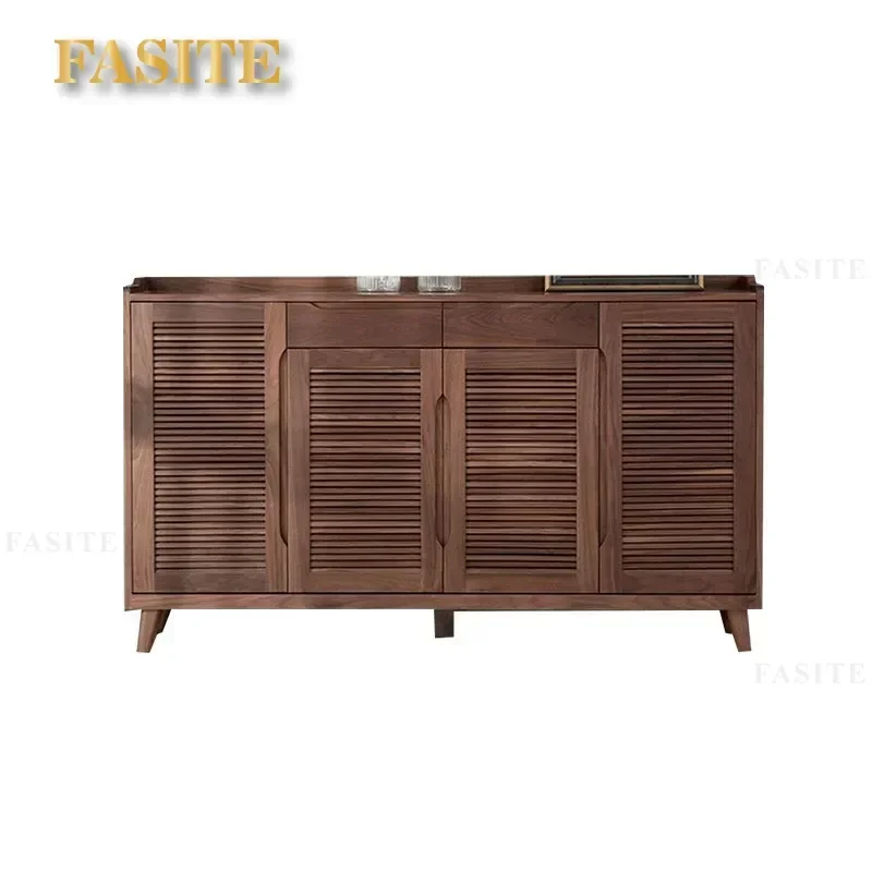 For New Chinese Style North American Black Walnut Solid Wood Shoe Cabinet Song Aesthetic Zen Storage Porch Foyer Furniture